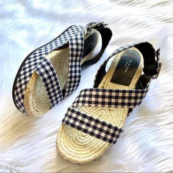 RAG & BONE Megan gingham canvas platform sandals - Picture 4 of 8